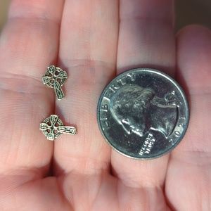 Sterling Celtic Cross stud earrings